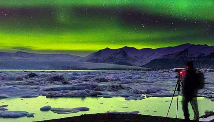 Aventura en Islandia, auroras y cueva de hielo Islandia Jokulsarlon aurora boreal Aventura en Islandia, auroras y cueva de hielo